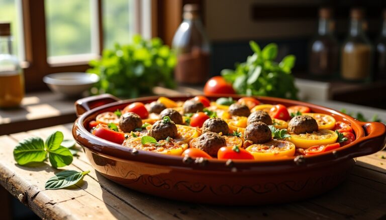 Découvrez le gratin méditerranéen aux légumes du soleil et boulettes dorées qui embaume votre cuisine et séduit toutes les papilles