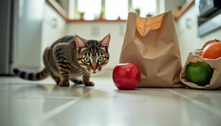 Sacs de courses laissés dans la cuisine : ce danger discret peut mettre votre chat en péril en quelques minutes